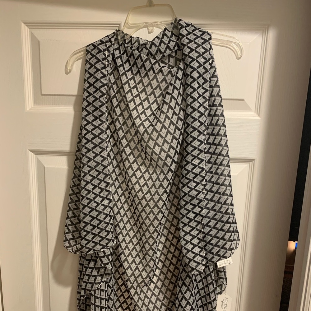 Black and White Chiffon Vest